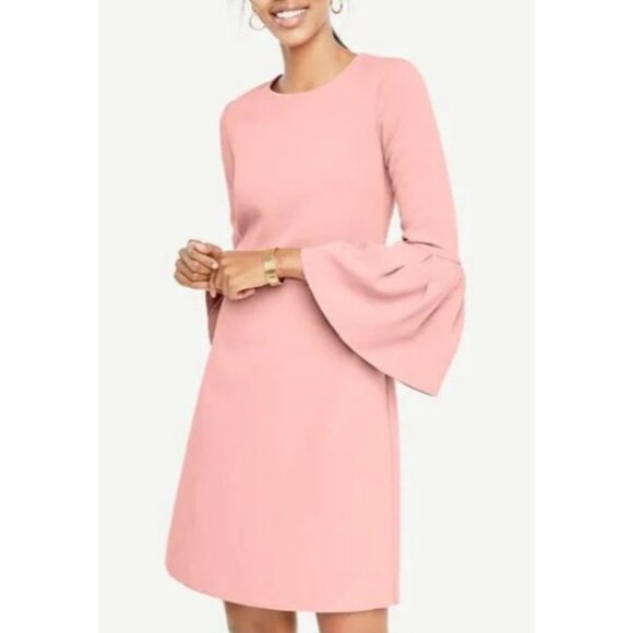 Ann Taylor Dress 18 Pink Washable Stretch Career Church 3/4 Long Sleeve NWT NEW - Picture 4 of 12